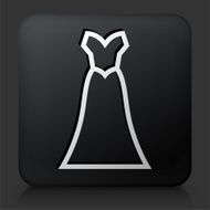Black Square Button with Wedding Gown