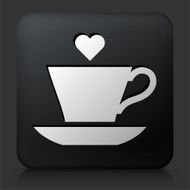 Black Square Button with Love Drink