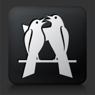 Black Square Button with Bird Icon N4