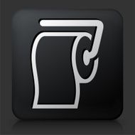 Black Square Button with Roll of Toilet Paper