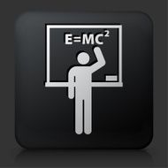 Black Square Button with Teaching Astronomy Icon
