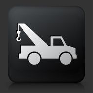Black Square Button with Towing Truck Icon