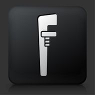 Black Square Button with Wrench Icon N4