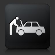 Black Square Button with Car Mechanic Icon N2