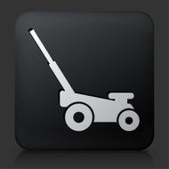 Black Square Button with Lawn Mower Icon