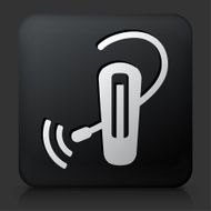 Black Square Button with Phone Piece Icon
