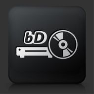 Black Square Button with Blue Ray &amp; DVD Player Icon
