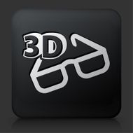 Black Square Button with 3D Glasses Icon