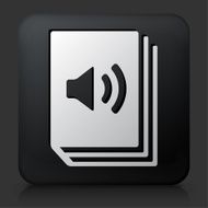 Black Square Button with Audio Book Icon