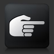 Black Square Button with Pointing Hand