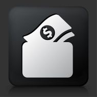 Black Square Button with Money in Wallet Icon