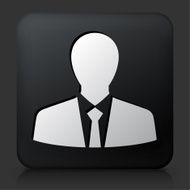 Black Square Button with Businessman Icon