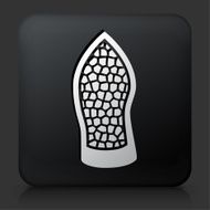 Black Square Button with Crystal &amp; Minerals Icon
