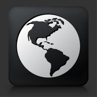 Black Square Button with Globe Icon N9