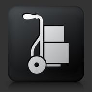 Black Square Button with Luggage Cart Icon