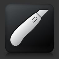 Black Square Button with Box Cutter Icon