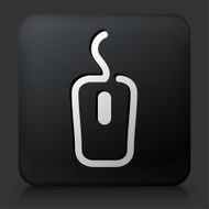 Black Square Button with Computer Mouse Icon