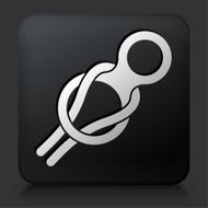 Black Square Button with Rock Climbing Harness Icon