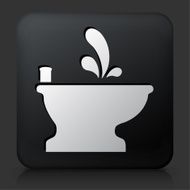 Black Square Button with Bidet Icon