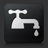 Black Square Button with Faucet Icon