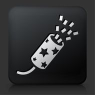 Black Square Button with Confetti N2