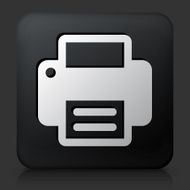 Black Square Button with Printer Icon N6