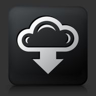 Black Square Button with Download Cloud Icon