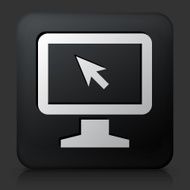 Black Square Button with Computer Monitor Icon