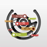 Embossed minimal style line diagram and stickers N7