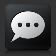 Black Square Button with Chatbubble Icon N3