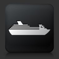 Black Square Button with Cruiseship Icon