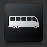 Black Square Button with Bus Icon N4