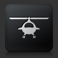 Black Square Button with Helicopter Icon N2