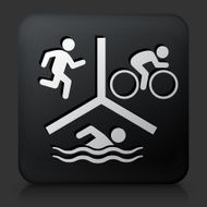 Black Square Button with Sports Icon