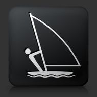 Black Square Button with Sailboat Icon N4