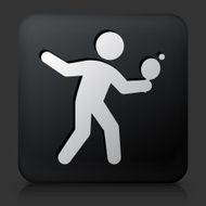 Black Square Button with Ping-Pong Icon N3