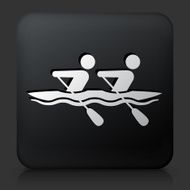 Black Square Button with Rowing Icon
