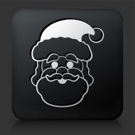 Black Square Button with Santa Clause
