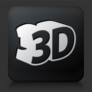 Black Square Button with 3D Icon