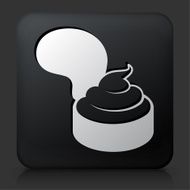 Black Square Button with Creamy Pastry Icon