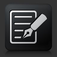 Black Square Button with Paper Icon