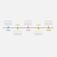 Timeline Infographic with color text Template Flat design style
