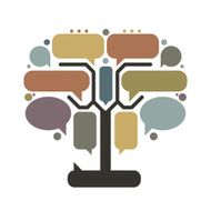 Art tree with frames infographic concept