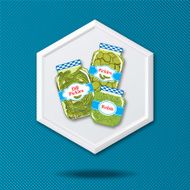 White 3D Hexagon Icon On a Blue Crosshatch Background N15