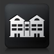 Black Square Button with Aparment Buildings N9