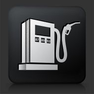 Black Square Button with Gas Pump N3