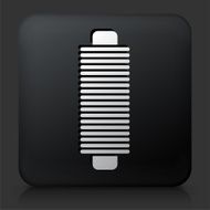 Black Square Button with Yarn Icon