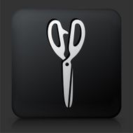 Black Square Button with Scissors Icon N3