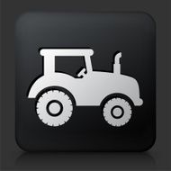 Black Square Button with Tractor Icon