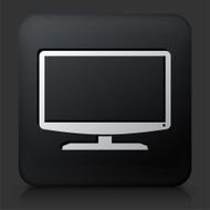 Black Square Button with Monitor
